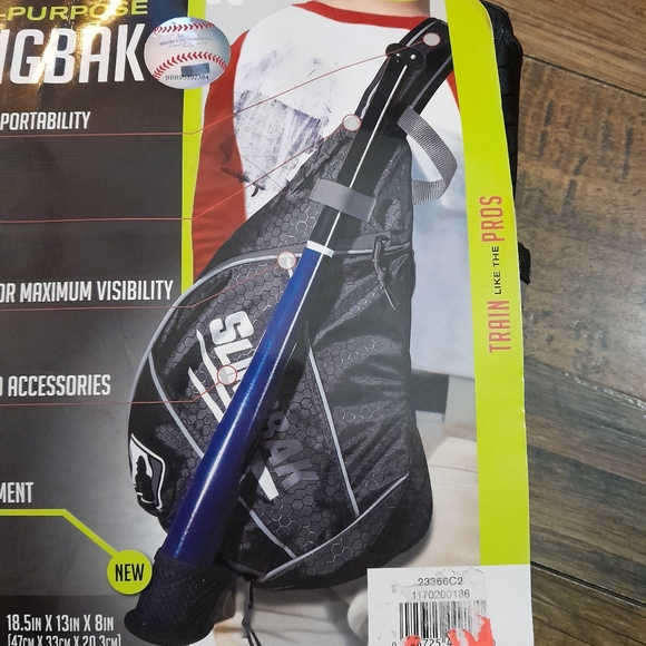 Franklin Sports MLB Slingbak Compact Baseball Bag Youth and T-Ball Black/Grey - Picture 4 of 4